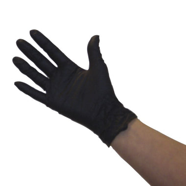 Nitrile Non-Latex Gloves Black Medium Pack of 100pcs